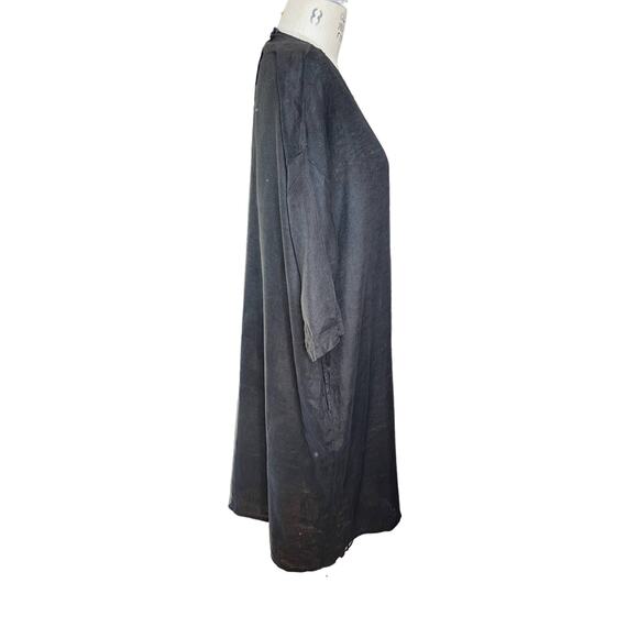 CP Shades Black Oversized 100% Linen Caftan Tunic Dress Size XS X-Small - Picture 3 of 9